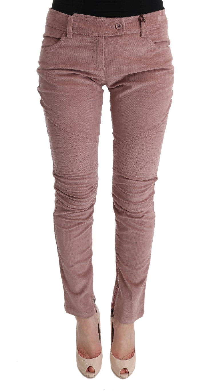 Ermanno Scervino cropped leisure trousers in pink velvet